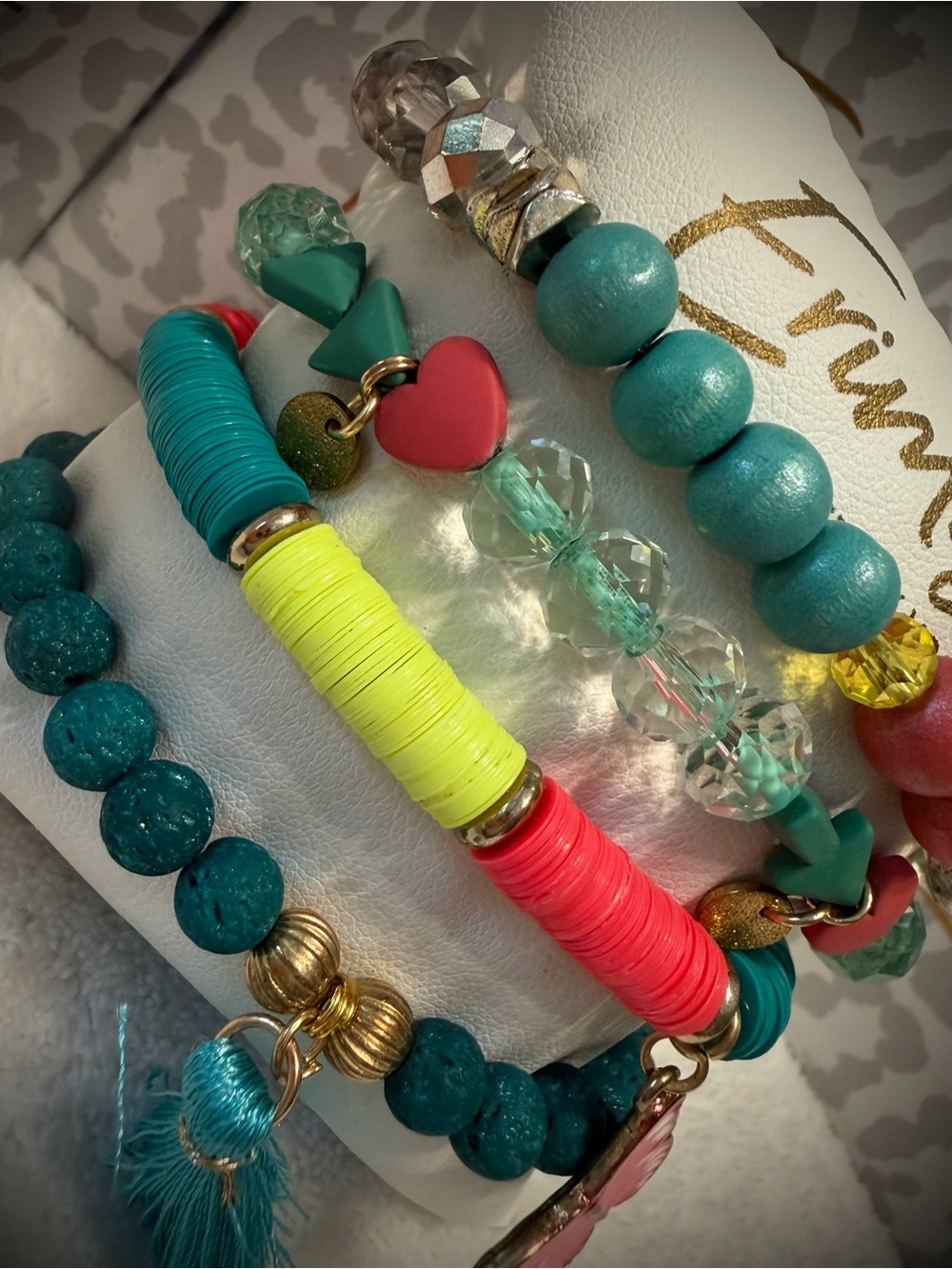 New ERIMISH Bracelets 4 pc - Teal & Coral - Custom Regular, Kids Or Extended - Picture 2 of 4